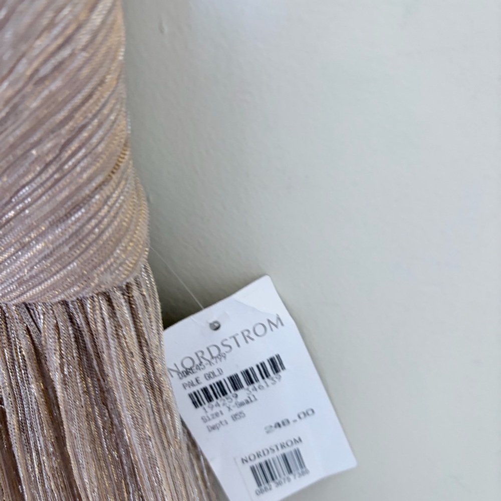 NWT $248 Dress The Population Kienna Metallic One-Shoulder Gown XS READ - Picture 11 of 13
